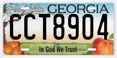 GA license plate CCT8904