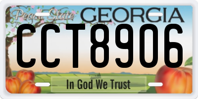 GA license plate CCT8906