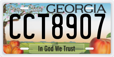 GA license plate CCT8907
