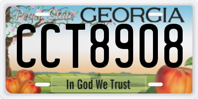 GA license plate CCT8908