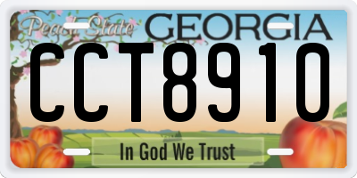 GA license plate CCT8910
