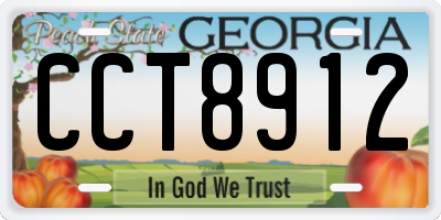 GA license plate CCT8912