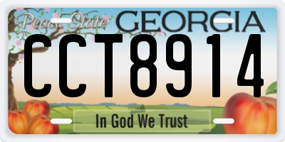 GA license plate CCT8914