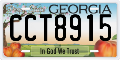GA license plate CCT8915