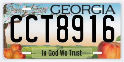 GA license plate CCT8916