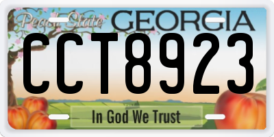 GA license plate CCT8923