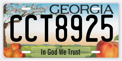 GA license plate CCT8925