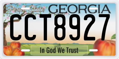 GA license plate CCT8927