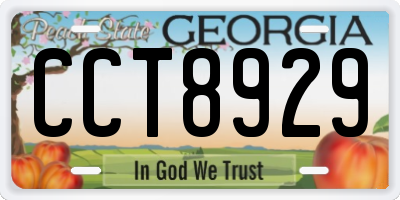 GA license plate CCT8929
