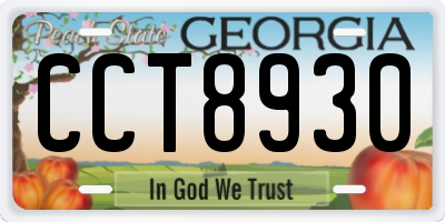 GA license plate CCT8930