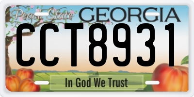 GA license plate CCT8931