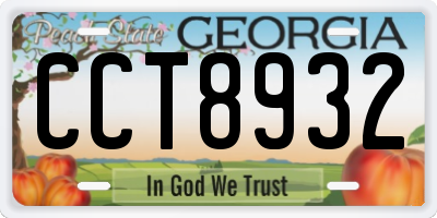 GA license plate CCT8932