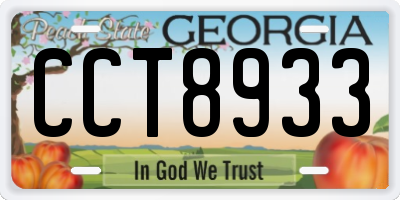 GA license plate CCT8933