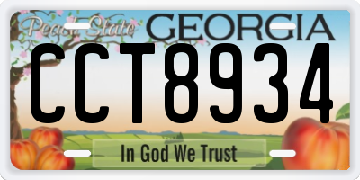 GA license plate CCT8934
