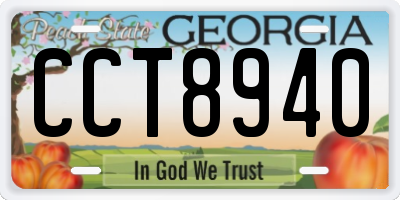 GA license plate CCT8940