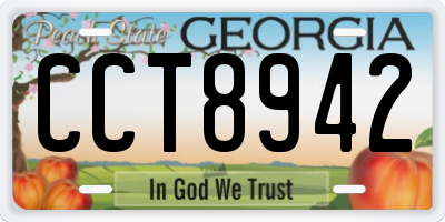 GA license plate CCT8942