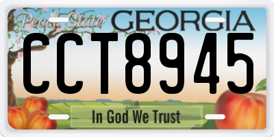 GA license plate CCT8945