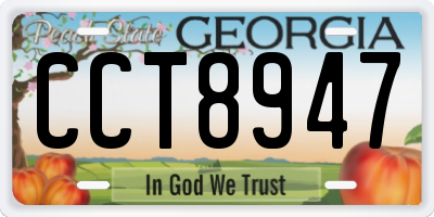 GA license plate CCT8947