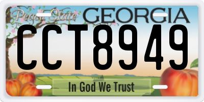 GA license plate CCT8949