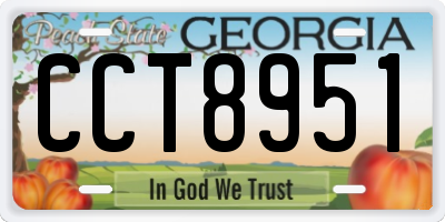 GA license plate CCT8951