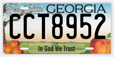 GA license plate CCT8952