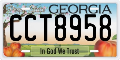 GA license plate CCT8958