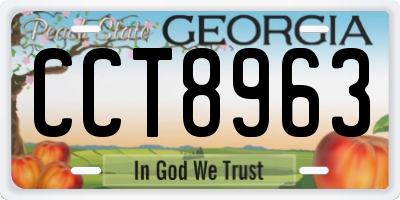 GA license plate CCT8963