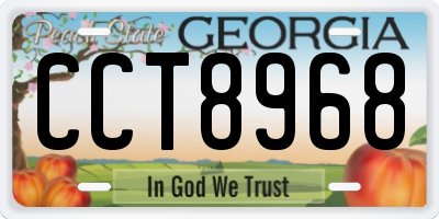 GA license plate CCT8968