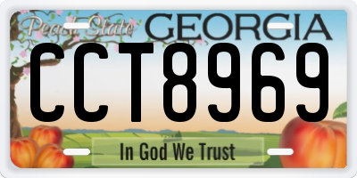 GA license plate CCT8969