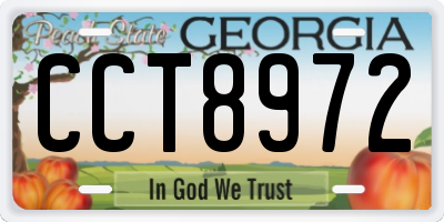 GA license plate CCT8972