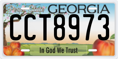 GA license plate CCT8973