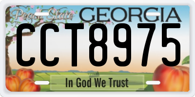 GA license plate CCT8975