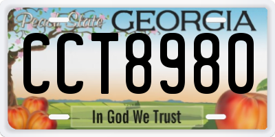 GA license plate CCT8980