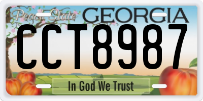 GA license plate CCT8987
