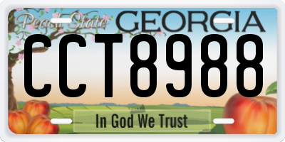 GA license plate CCT8988