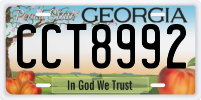 GA license plate CCT8992
