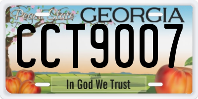GA license plate CCT9007