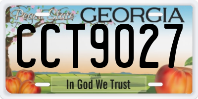 GA license plate CCT9027