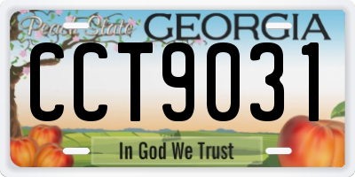 GA license plate CCT9031