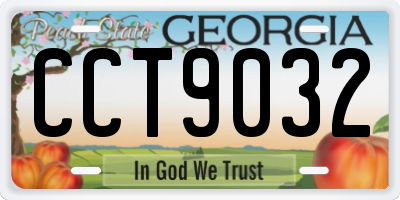 GA license plate CCT9032