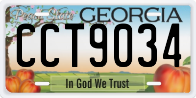 GA license plate CCT9034