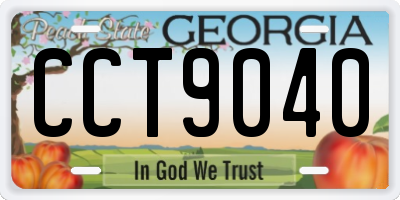 GA license plate CCT9040