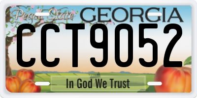 GA license plate CCT9052