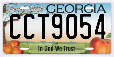 GA license plate CCT9054