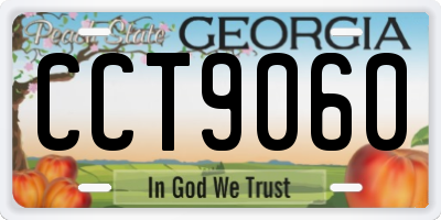 GA license plate CCT9060