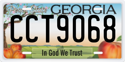 GA license plate CCT9068