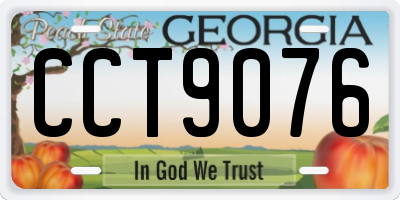 GA license plate CCT9076