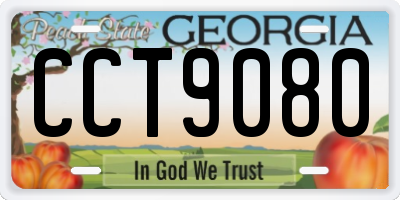 GA license plate CCT9080