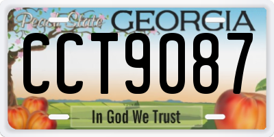 GA license plate CCT9087