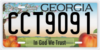 GA license plate CCT9091